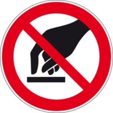 Pictogram 205 - round, polyester self-adhesive “Do not touch”